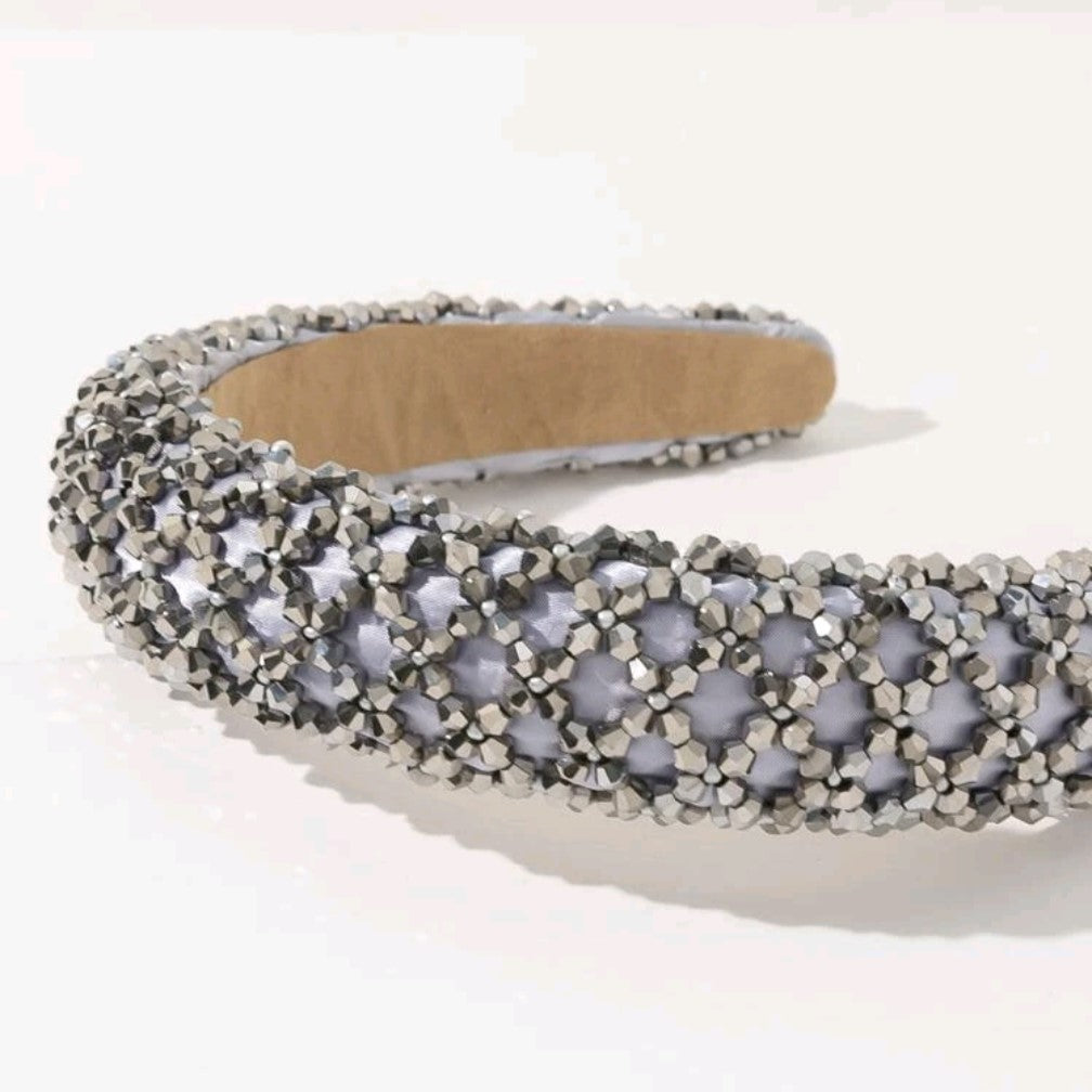 Silver Beaded Headband