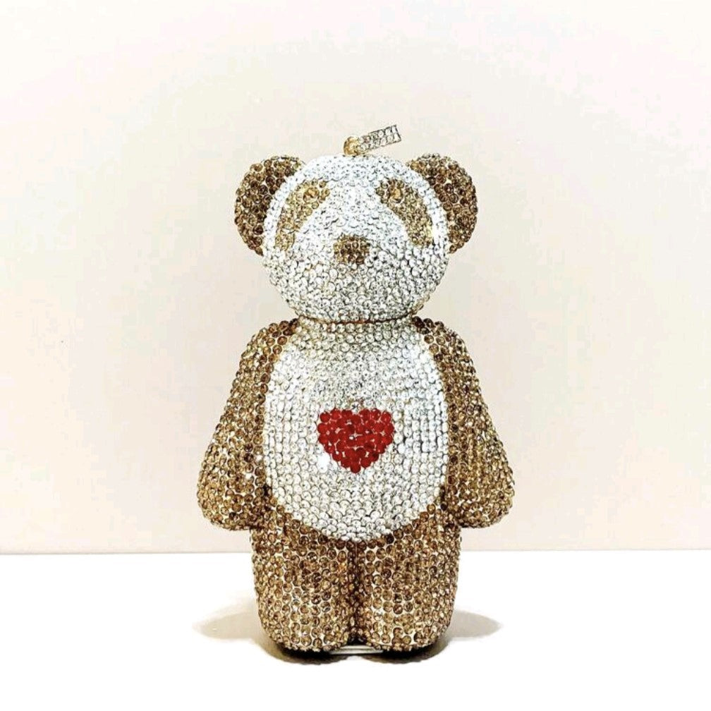Blinky Gold Panda Evening Clutch