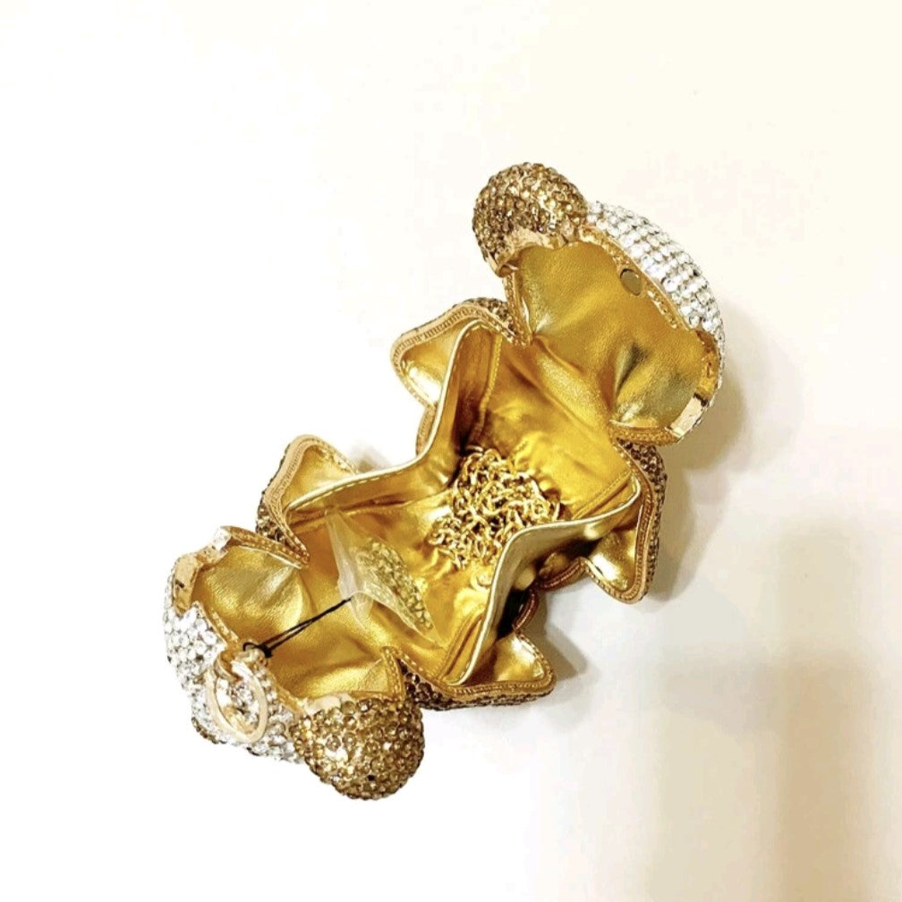 Blinky Gold Panda Evening Clutch