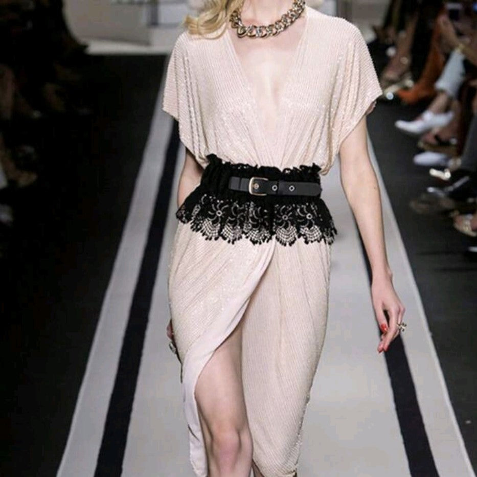 Floral Black Lace Belt