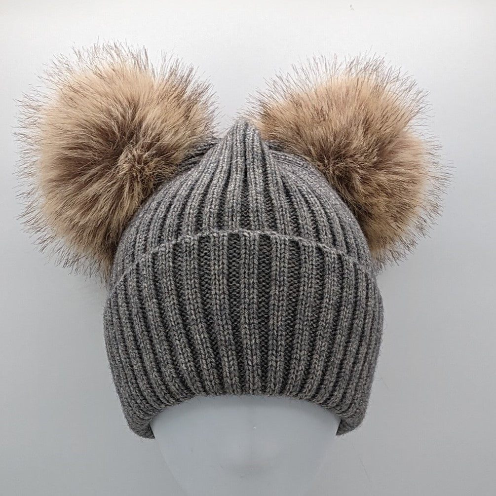 Wool Knit Pom Pom Beanie