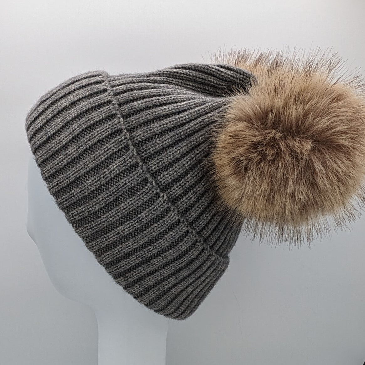 Wool Knit Pom Pom Beanie