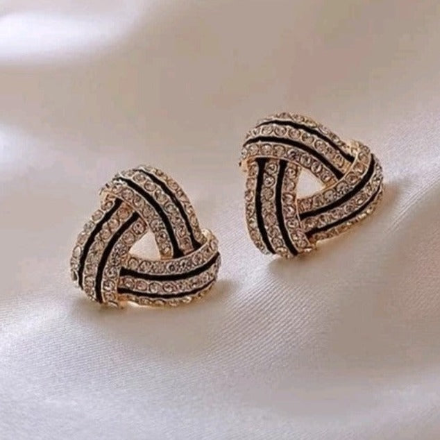 Love Knot Gold Stud Earrings