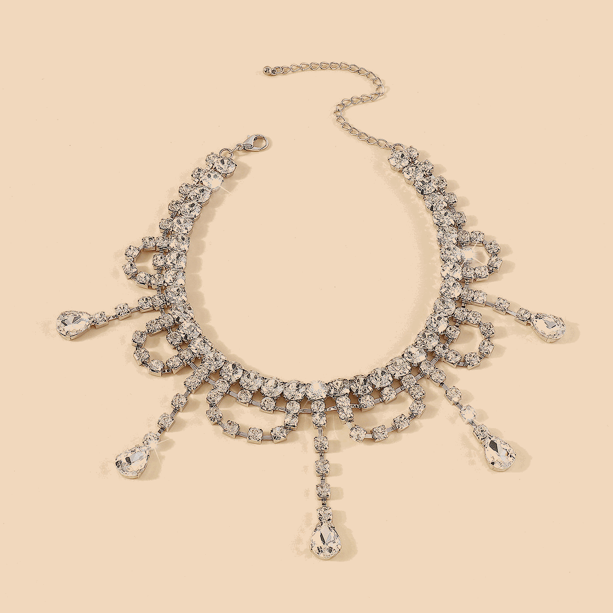 Boho Modern style Tassel Rhinestone Choker