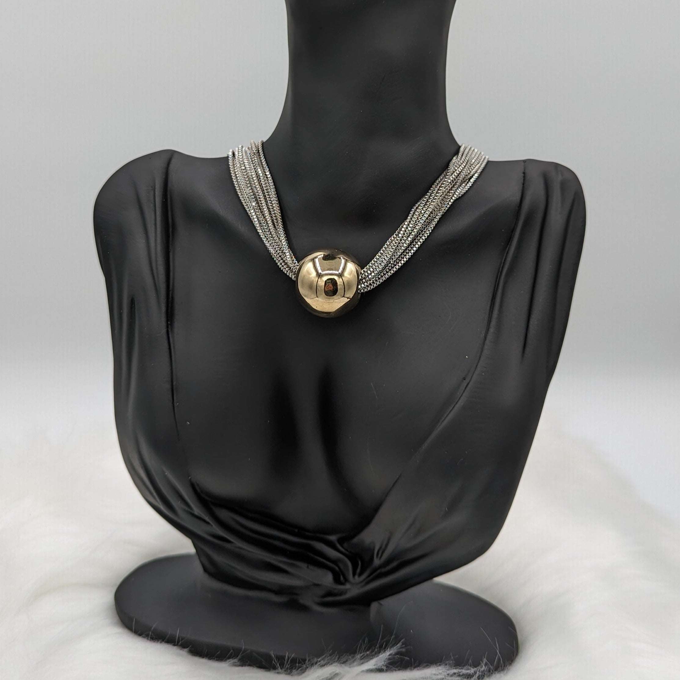 Geometric Sphere Charm Multi-layer Chai Necklace