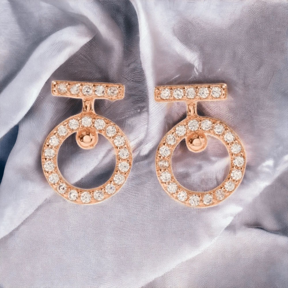 Eternal Rose Round Stud Earrings