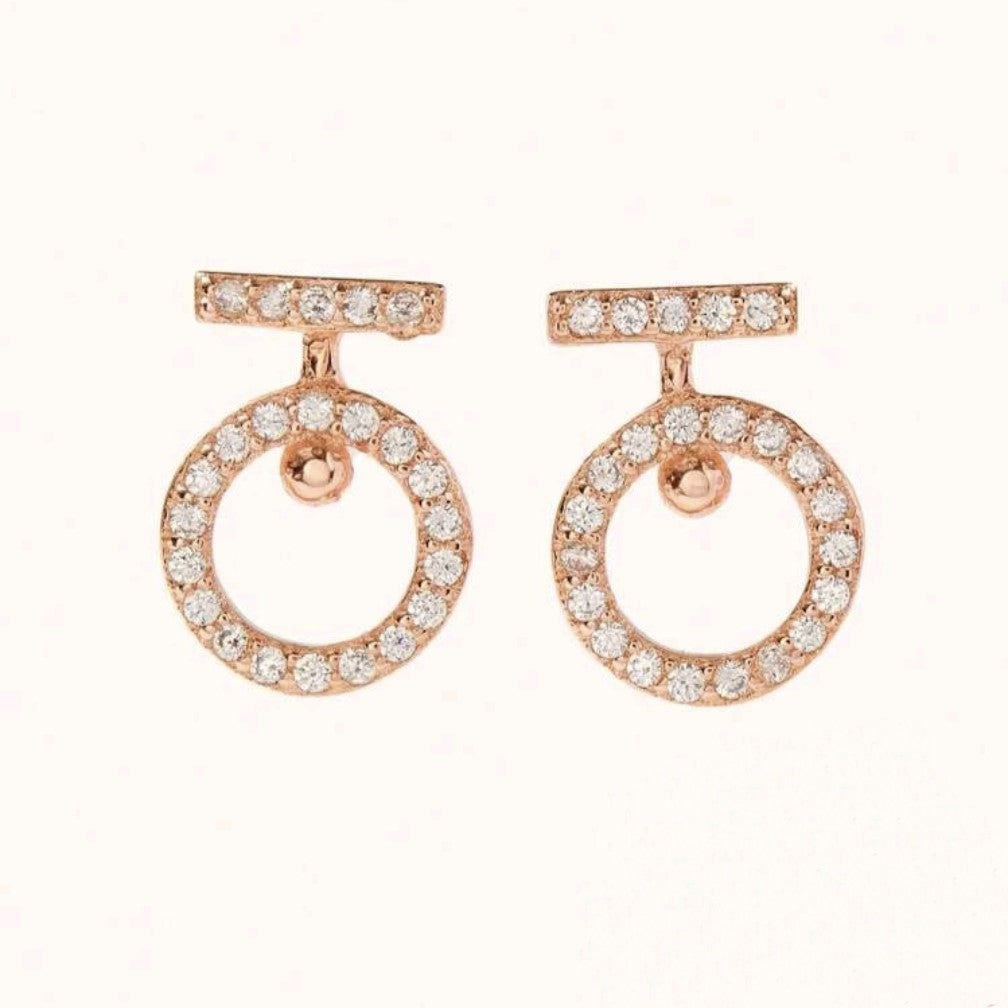 Eternal Rose Gold Round Stud Earrings