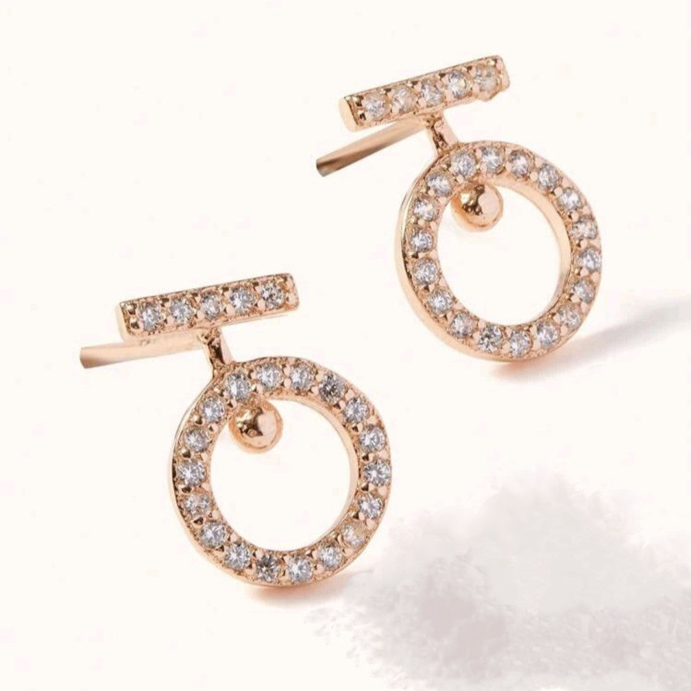 Eternal Rose Gold Round Stud Earrings