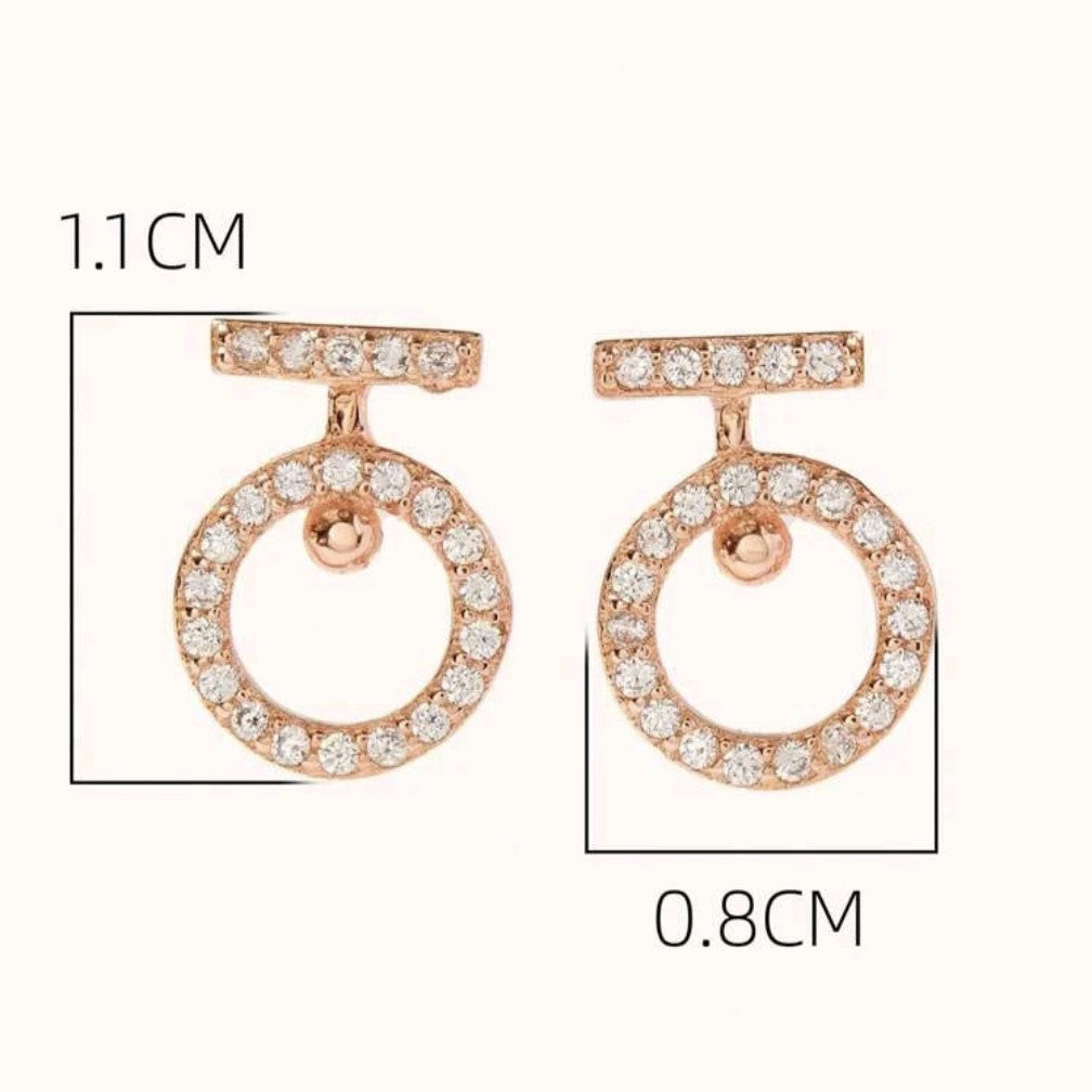 Eternal Rose Gold Round Stud Earrings