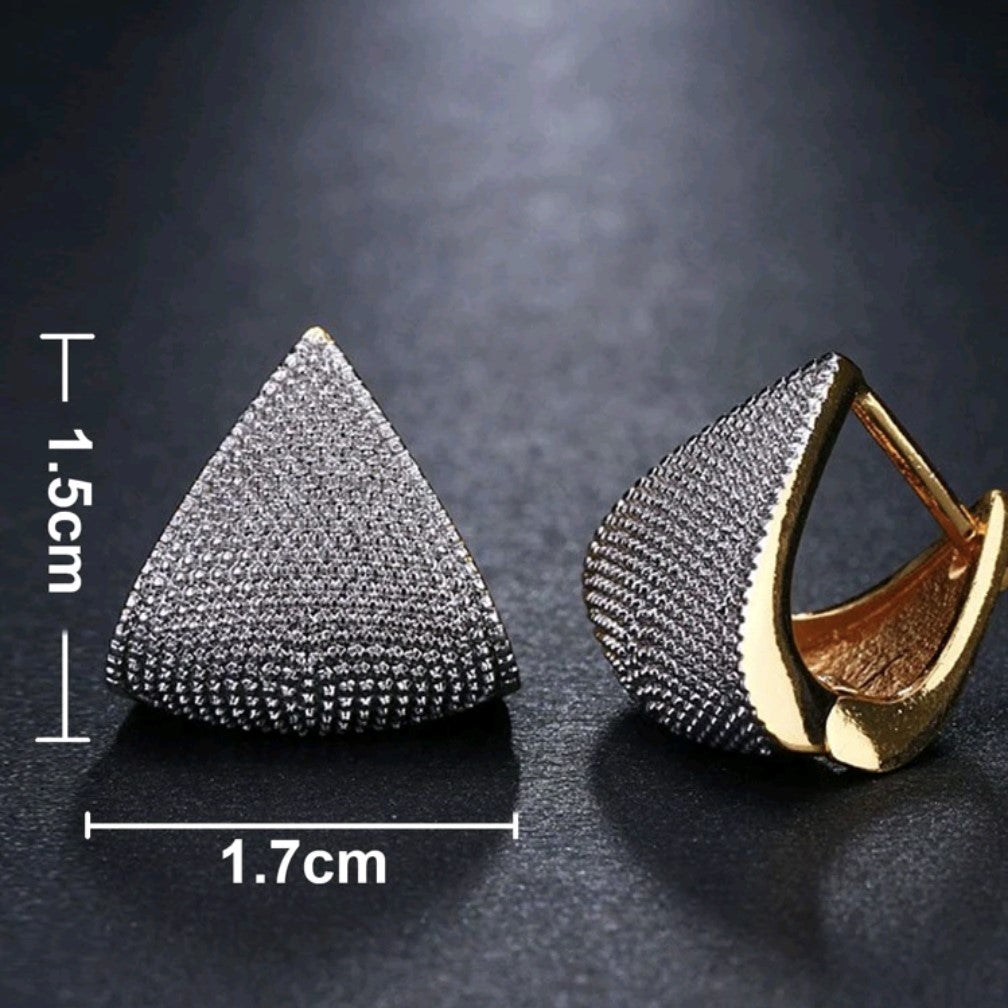 Two-tone Pave Huggies Earrings