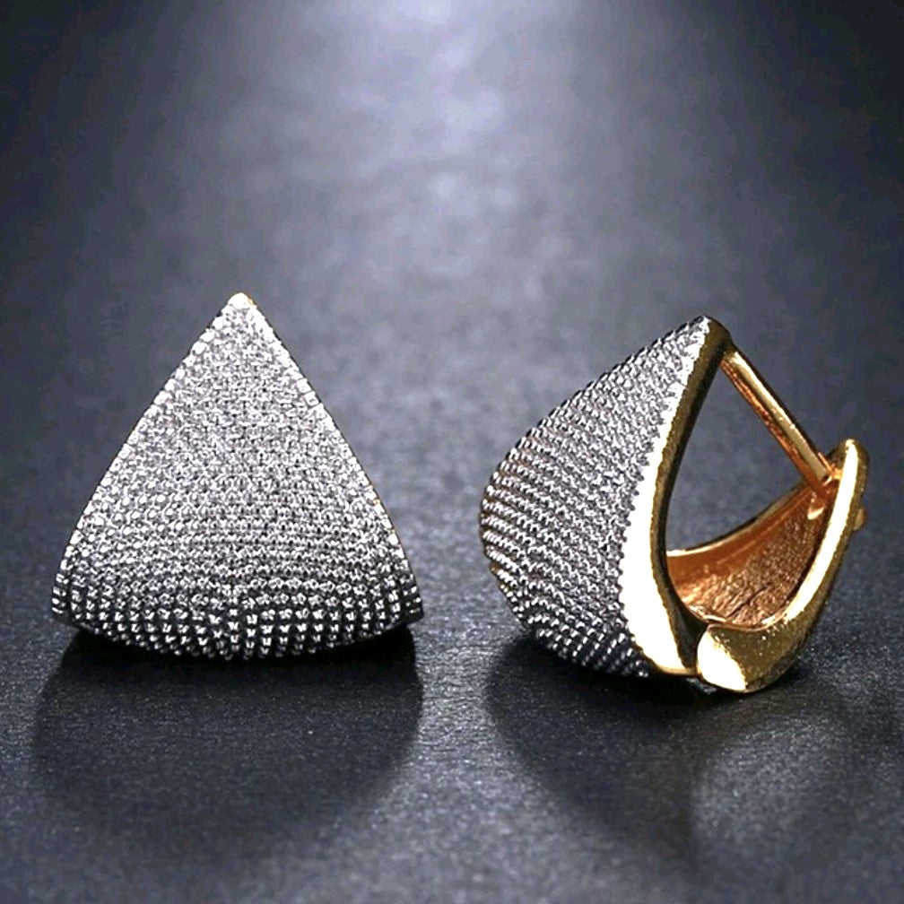 Two-tone Pave Huggies Earrings