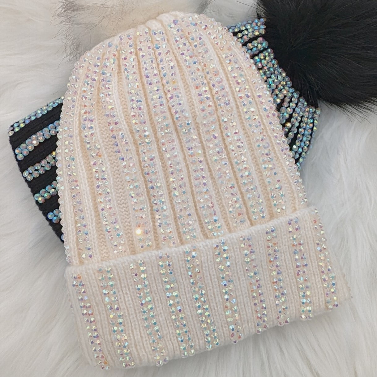 Rhinestone Strips Beanie