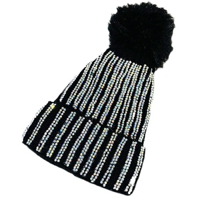 Rhinestone Strips Beanie