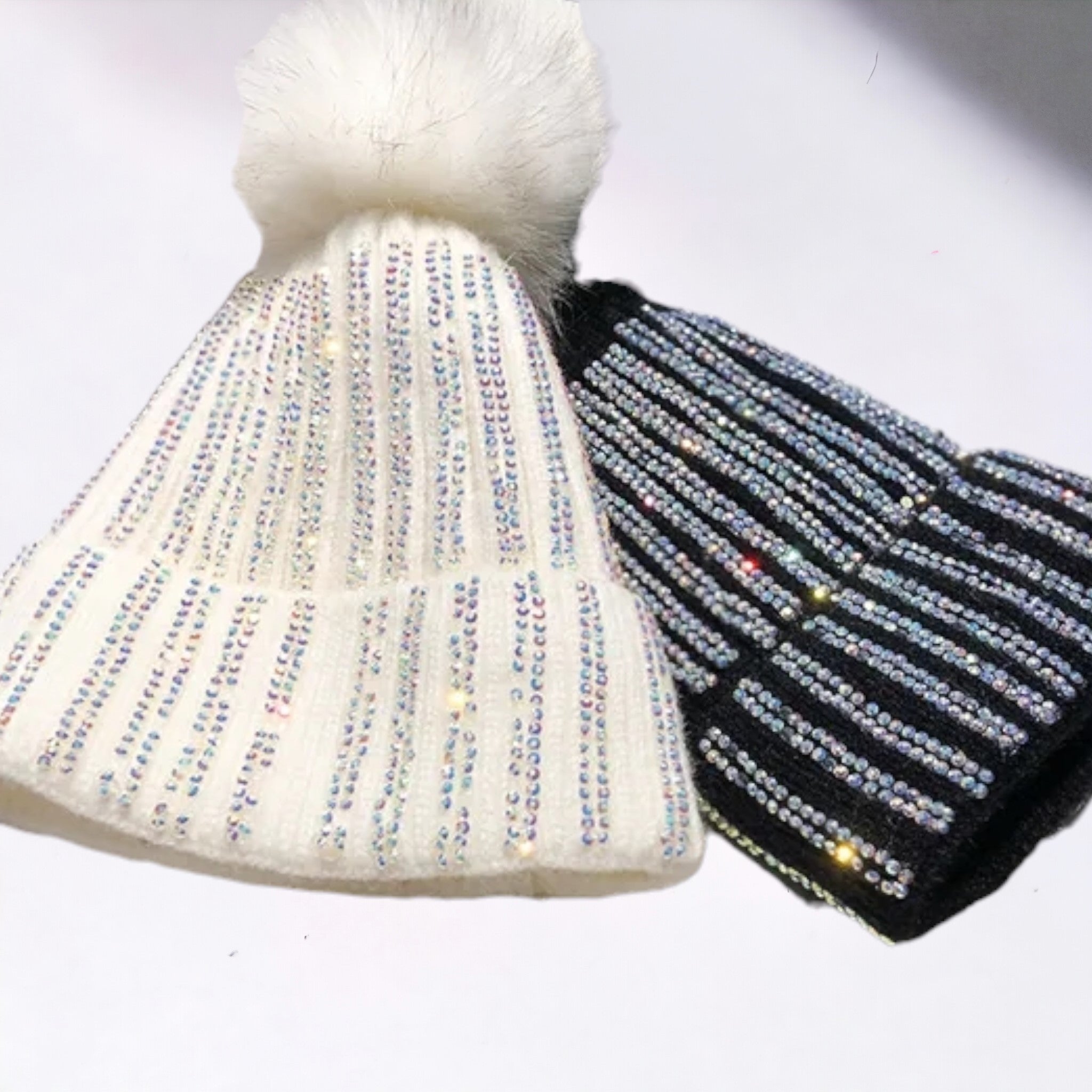 Rhinestone Strips Beanie