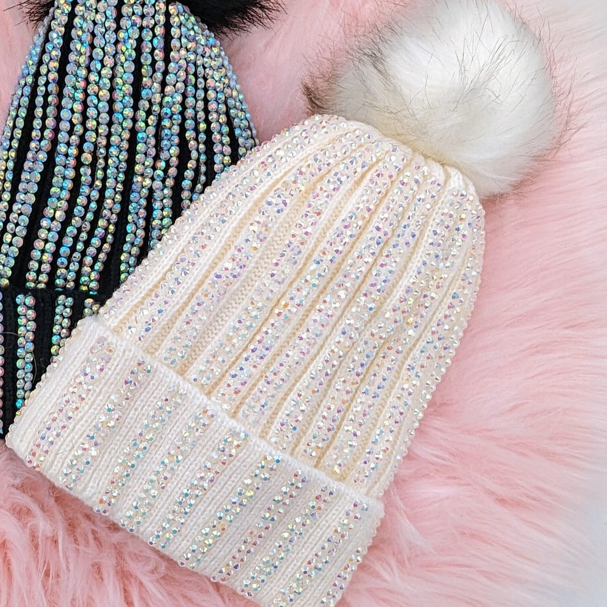 Rhinestone Strips Beanie