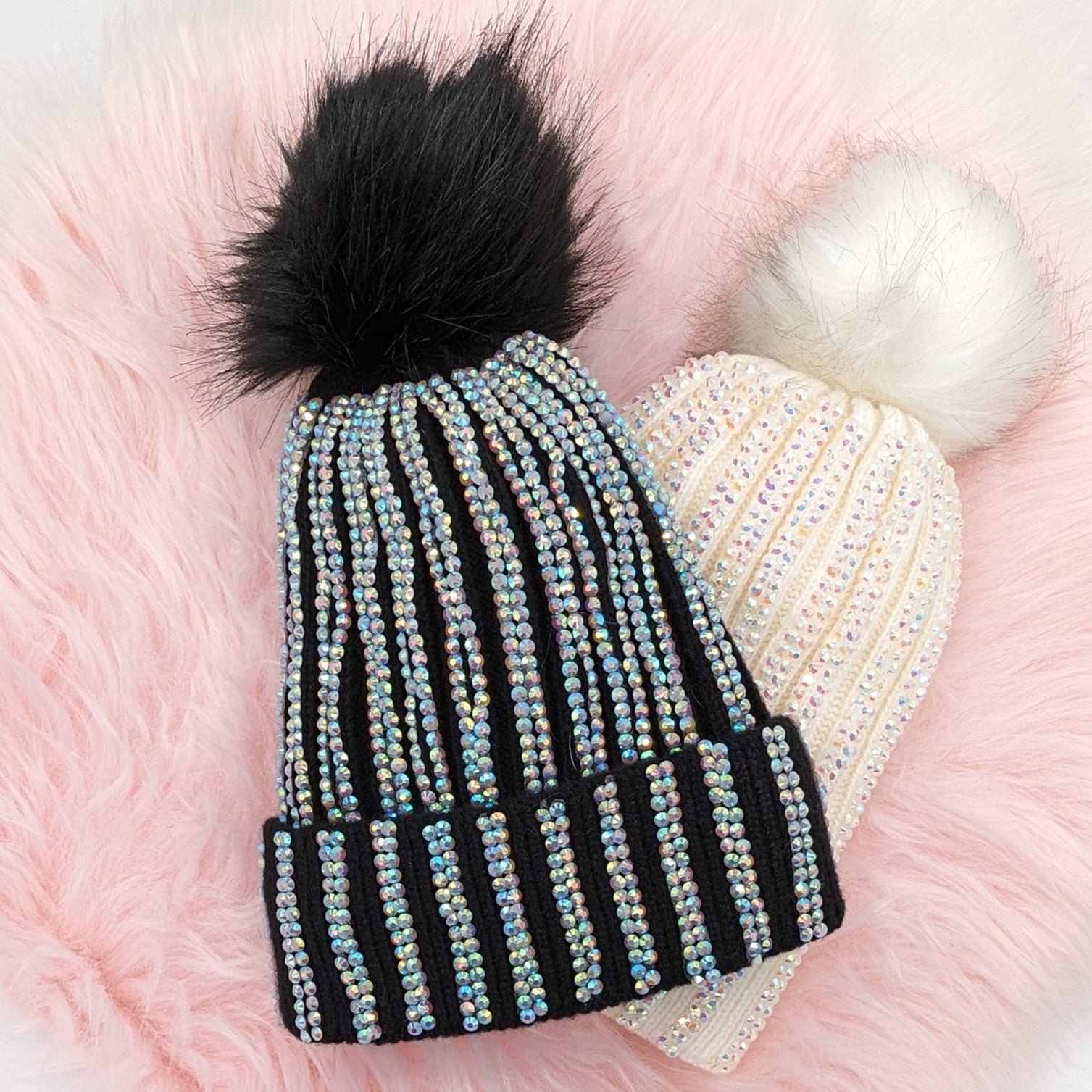 Rhinestone Strips Beanie