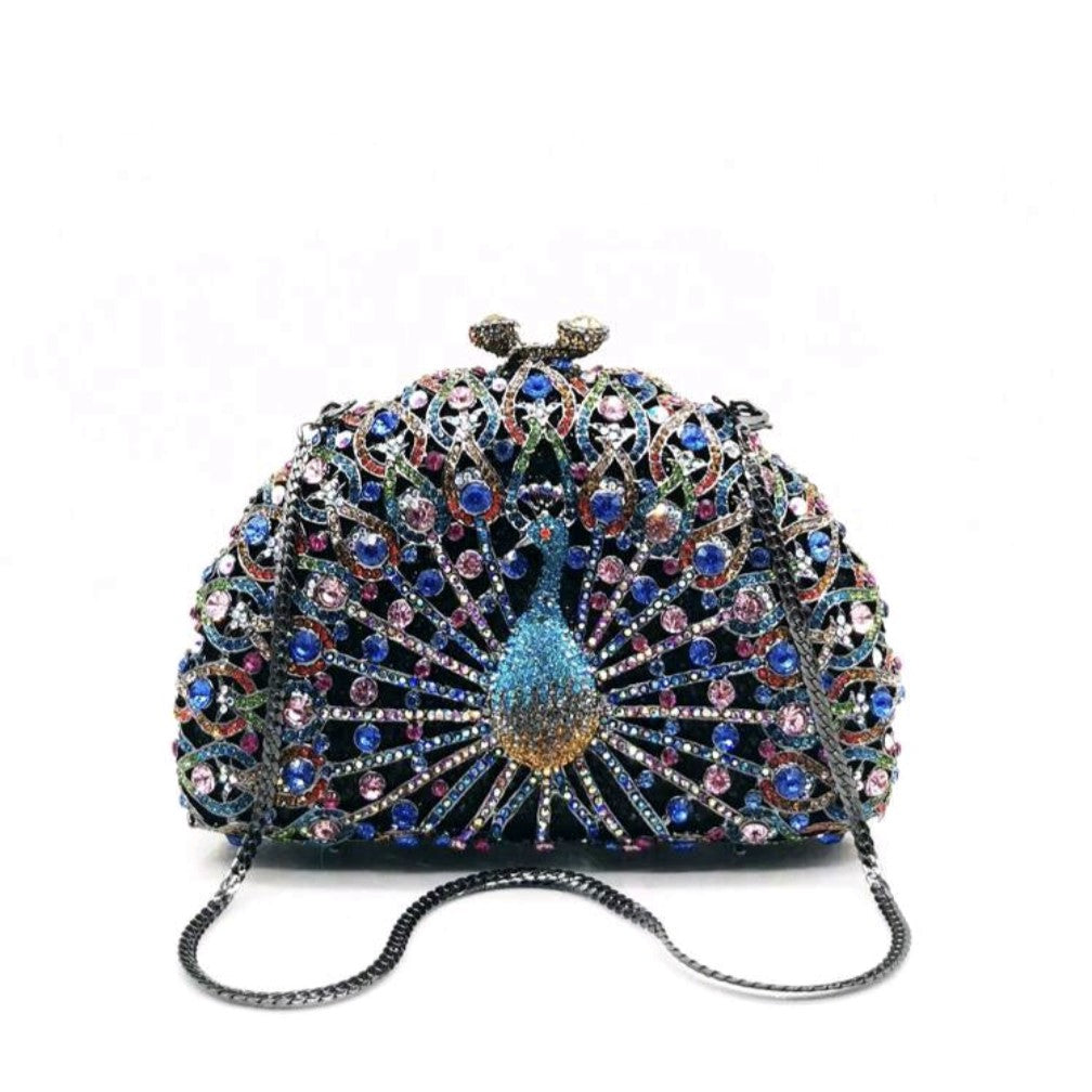 Vibrant Peacock Evening Clutch